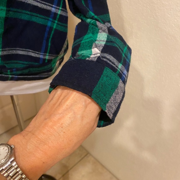Green plaid flannel half zip - Picture 9 of 9